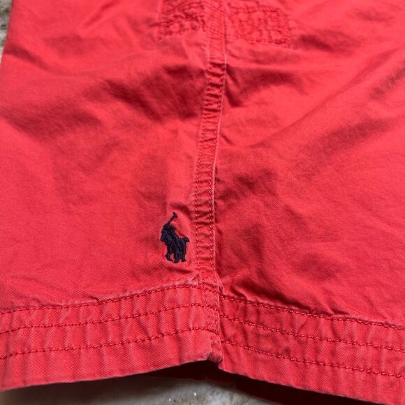 POLO Ralph Lauren, Red Elastic Waist Drawstring Shorts 100% Cotton, Boys 14 - Picture 13 of 16